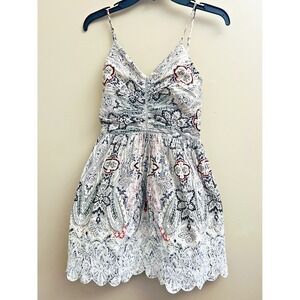 Parker Paisley Mini Ikaris Dress Womens S Ruched Lace Overlay‎ Straps A Line